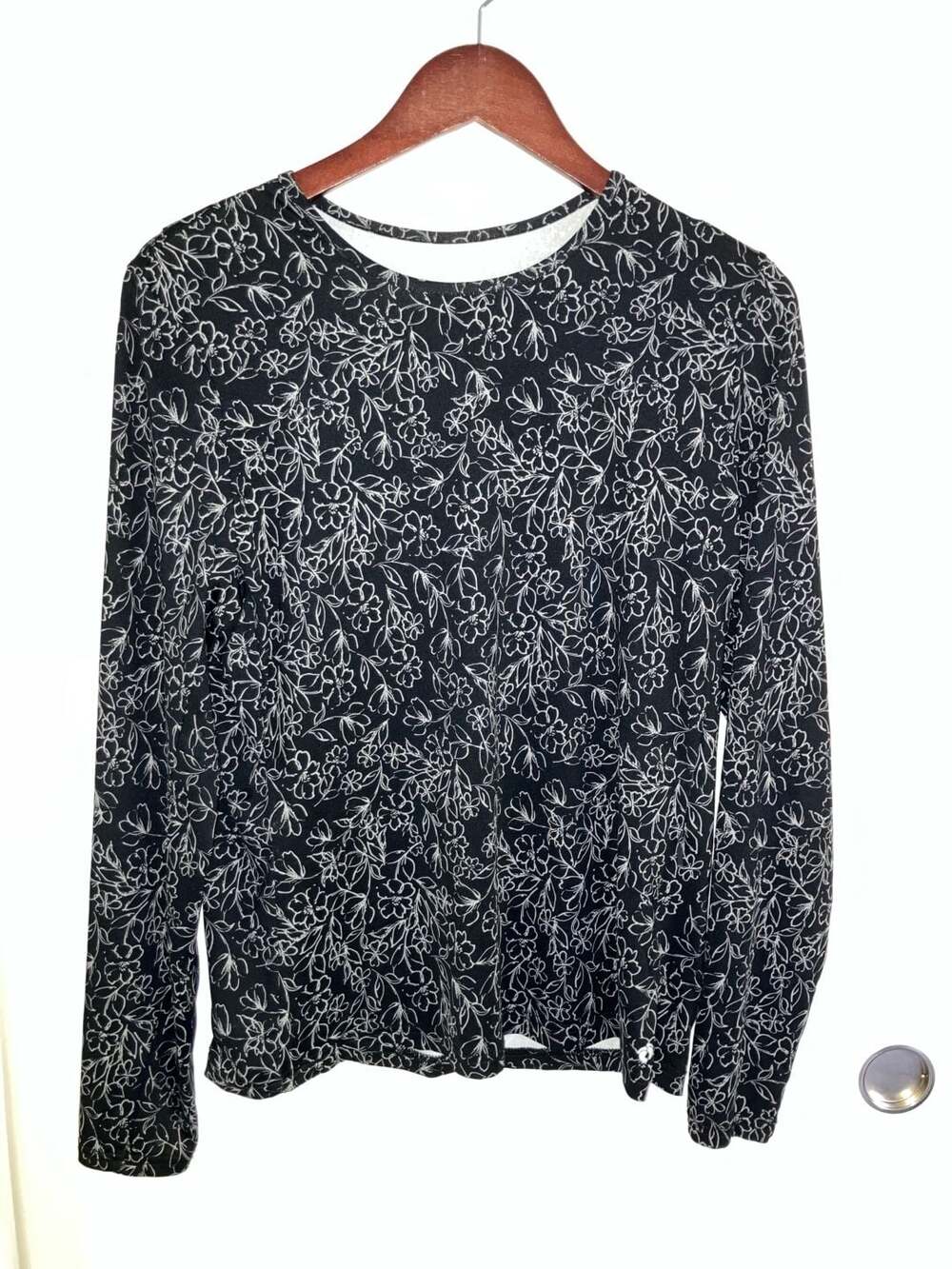 Hang Ten Women's Floral Long Sleeve UPF 50+ Rash Guard Shirt Size L